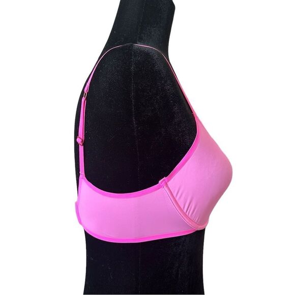 NWT Aerie 32DD Bright Pink Full Coverage Unlined Sexy Sheer Lingerie Style Bra - Picture 4 of 11